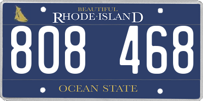RI license plate 808468