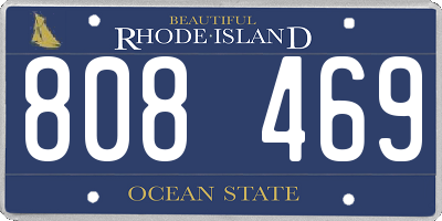 RI license plate 808469