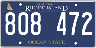 RI license plate 808472