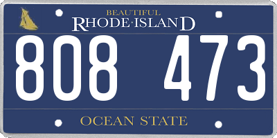 RI license plate 808473