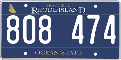 RI license plate 808474