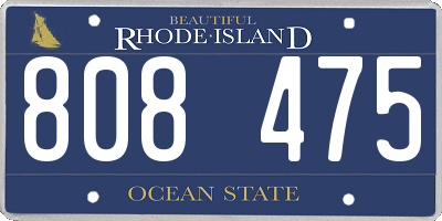 RI license plate 808475