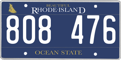 RI license plate 808476
