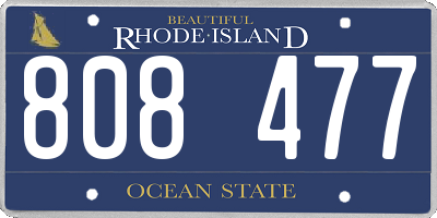 RI license plate 808477