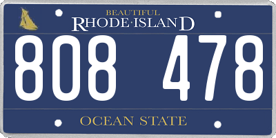 RI license plate 808478