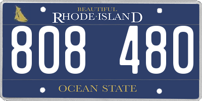 RI license plate 808480