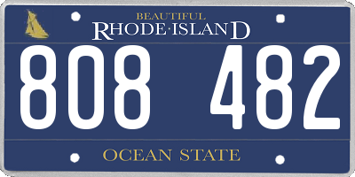 RI license plate 808482