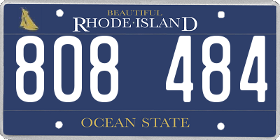 RI license plate 808484