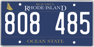 RI license plate 808485