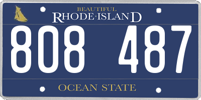 RI license plate 808487