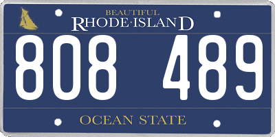 RI license plate 808489