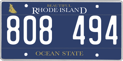 RI license plate 808494