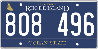 RI license plate 808496