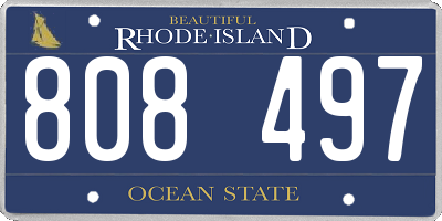 RI license plate 808497