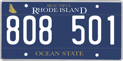RI license plate 808501