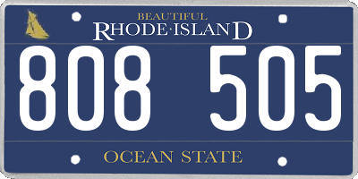 RI license plate 808505