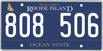 RI license plate 808506