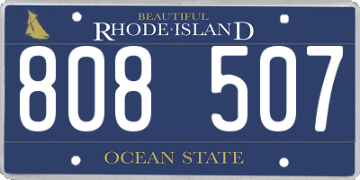 RI license plate 808507