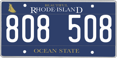 RI license plate 808508