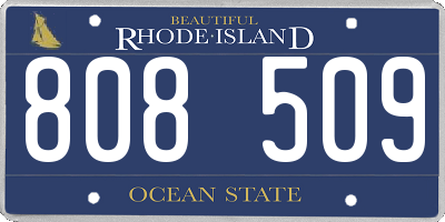 RI license plate 808509