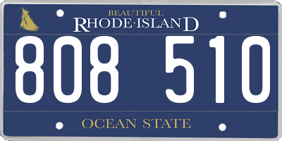 RI license plate 808510