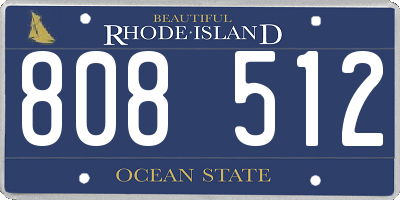 RI license plate 808512