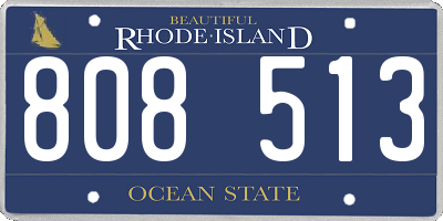 RI license plate 808513