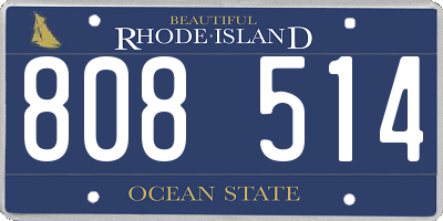 RI license plate 808514