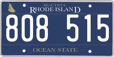 RI license plate 808515