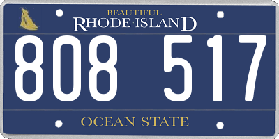 RI license plate 808517