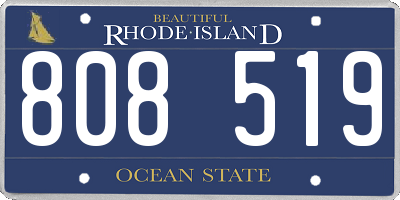 RI license plate 808519