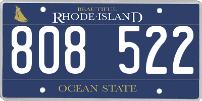 RI license plate 808522