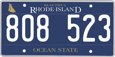 RI license plate 808523
