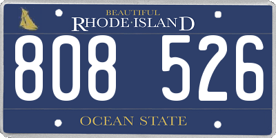 RI license plate 808526