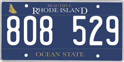 RI license plate 808529