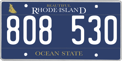 RI license plate 808530