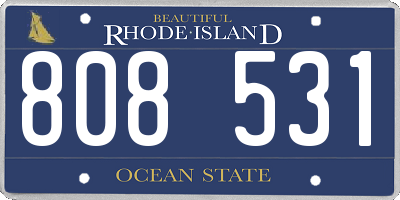 RI license plate 808531