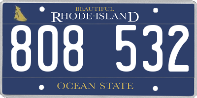 RI license plate 808532