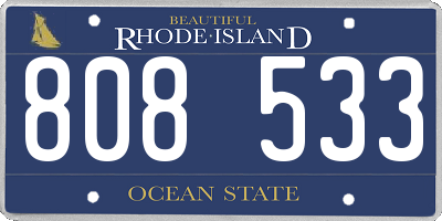 RI license plate 808533