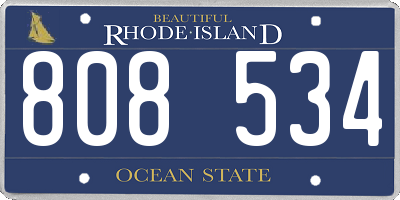 RI license plate 808534