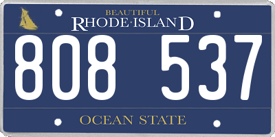 RI license plate 808537