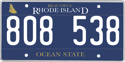RI license plate 808538