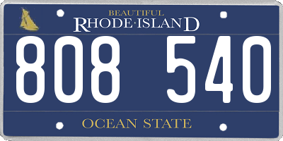 RI license plate 808540