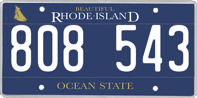 RI license plate 808543