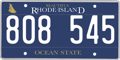 RI license plate 808545
