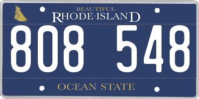RI license plate 808548