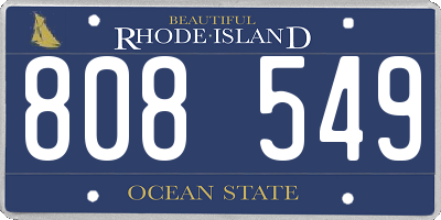 RI license plate 808549