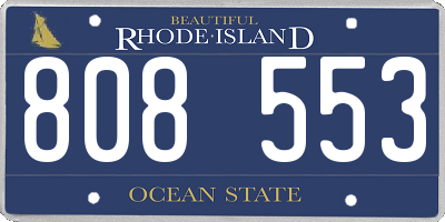 RI license plate 808553