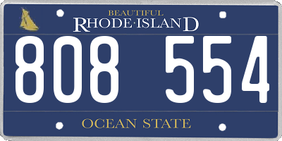 RI license plate 808554
