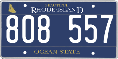 RI license plate 808557